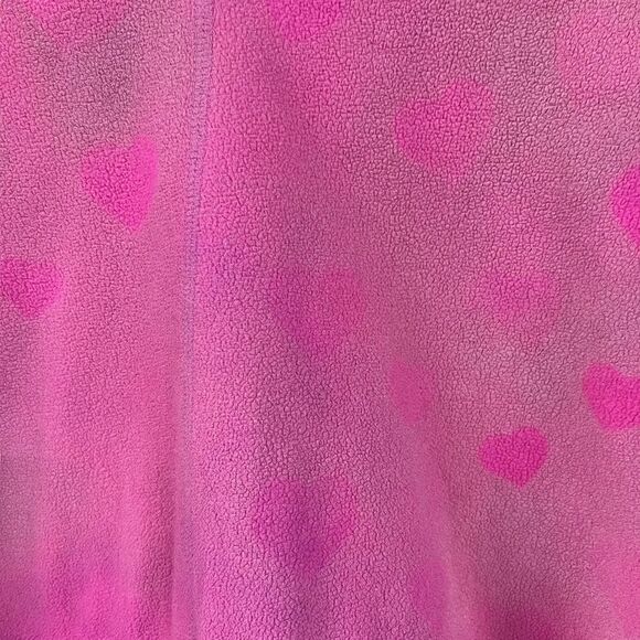 Hand painted fleece hoodie black and pink hearts - Picture 7 of 11